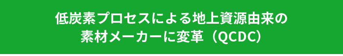 低炭素プロセスによる地上資源由来の素材メーカーに変革（QCDC）